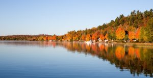 Fall Color on calm Northern Michigan Lake