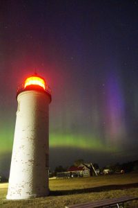 Whiskey Point Lighthouse is ideal for catching Aurora with a great due North scene behind,  and with streetlights turned off after 11 pm at night. Photo Courtesy of Cynthia Hector Johnson