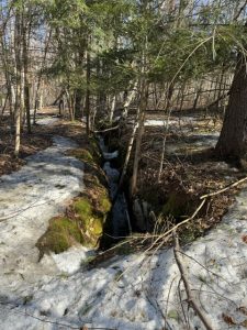 earth crack karst terrain Michigan snow