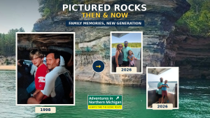 Alex was the youngest on our 1998 Pictured Rocks adventure. In 2026, he returned as Uncle Alex, making new memories with Anna and Brayden in the same place where we made so many of our own