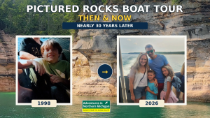 Patrick first experienced Pictured Rocks with us in 1998. Nearly 30 years later, he returned with his own family and got to share the boat ride, the scenery, and a few memories of Grandpa Steve with the next generation.