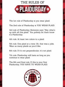 The Rules of Plaidurday courtesy of plaidurday.com