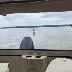 Summer boating on Long Lake in Traverse City, Michigan