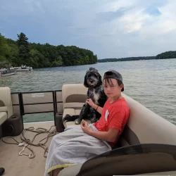 Summer boating on Long Lake in Traverse City, Michigan