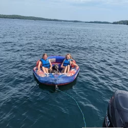 Summer boating on Long Lake in Traverse City, Michigan
