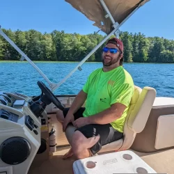 Summer boating on Long Lake in Traverse City, Michigan