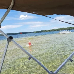 Summer boating on Long Lake in Traverse City, Michigan