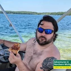 Summer boating on Long Lake in Traverse City, Michigan
