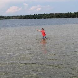 Summer boating on Long Lake in Traverse City, Michigan
