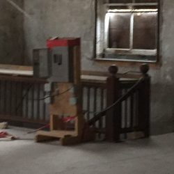 Stairs to the basement in one of the Buildings of Grand Traverse Commons