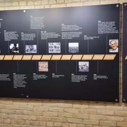 Timeline displayed in the Mercato at the Grand Traverse Commons