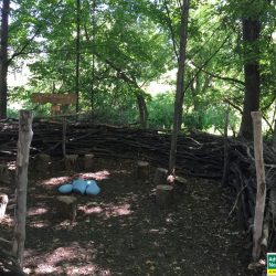 Art installation "Giant Bird Nest" on the trails at Grand Traverse Commons