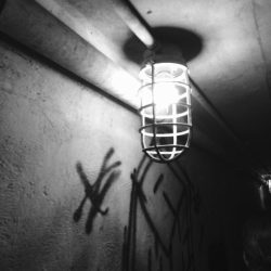 Overhead light in the Tunnels at Grand Traverse Commons